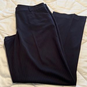 Tahari Navy Blue and White Pinstripe Pants Fully Lined